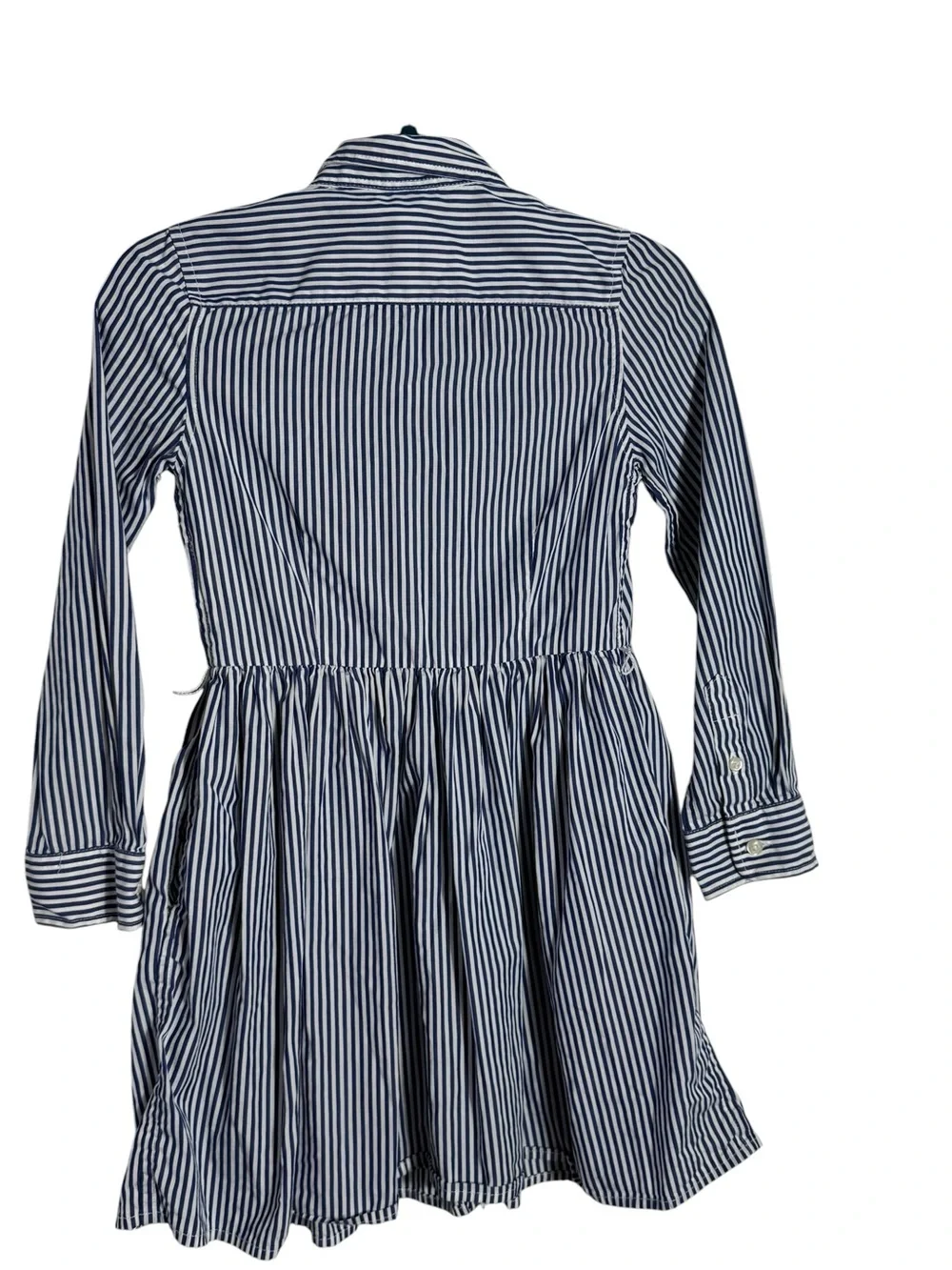 Polo Ralph Lauren Girls Striped Shirt Dress Navy White Size 5 Cotton